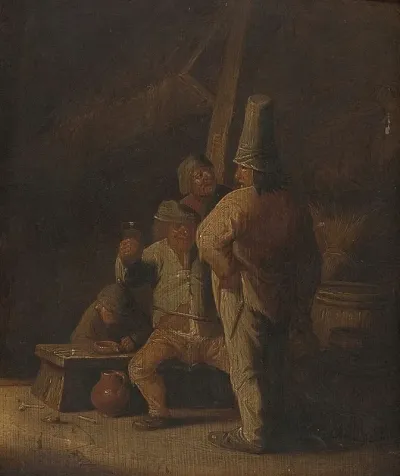 Peasants Drinking Wine