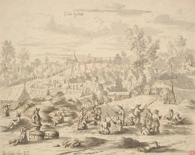 Peasants In A Landscape With A Military Camp In Grand Hallet