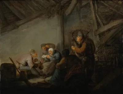Peasants In A Tavern Possibly A Depiction Of The Sense Of Hearing