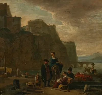 Peasants On An Italianate Shoreline
