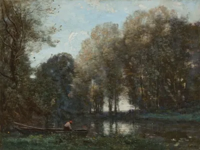 Pecheur Amarre Sur La Rive Verte 2