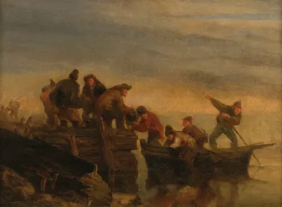 Pecheurs Au Bord De Leau