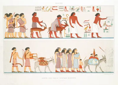 Peinture Arrivee Dune Famille Asiatique En Egypte Beni Hacen Xiie Dynastie
