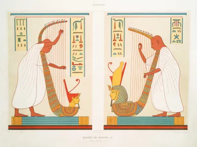 Peinture Bardes De Ramses Iii Thebes Xxe Dynastie