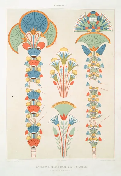 Peinture Bouquets Peints Dans Les Hypogees Xixe Xxe Dynasties