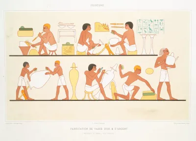 Peinture Fabrication De Vases Dor Dargent Necropole De Thebes Xviiie Dynastie