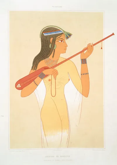 Peinture Joueuse De Mandore Necrolpole De Thebes Xviiie Dynastie