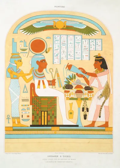 Peinture Offrande A Osiris Stele Peinte Sur Un Cercueil De Momie Necropole De Thebes Xxe Dynastie