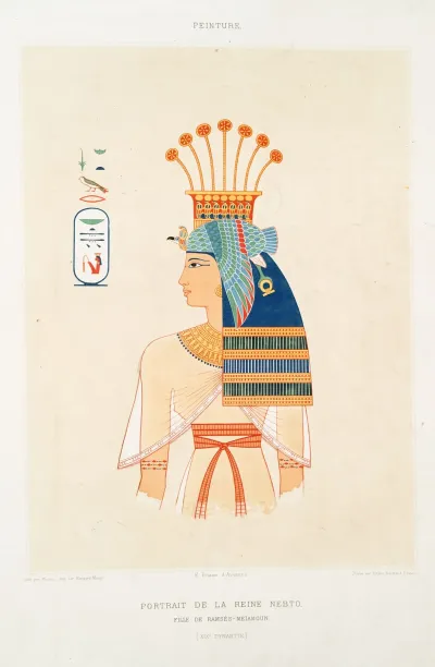 Peinture Portrait De La Reine Nebto Fille De Ramses Meiamoun Xixe Dynastie