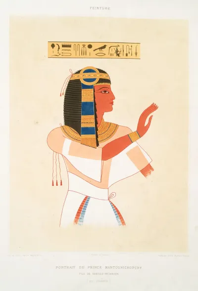 Peinture Portrait Du Prince Mantouhichopchf Fils De Ramses Meiamoun Xixe Dynastie
