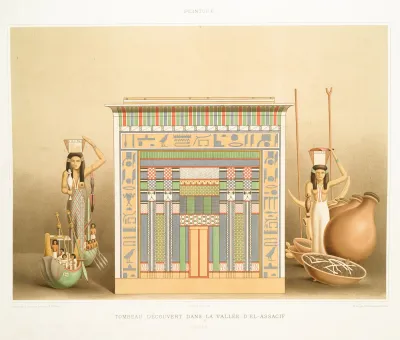 Peinture Tombeau Decouvert Dans La Vallee Del Assacif Thebes