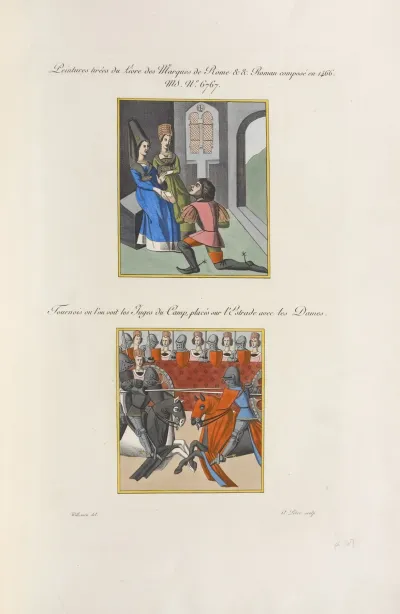 Peintures Tirees Du Livre Des Marques De Rome Roman Compose En 1466 Ms No 6767