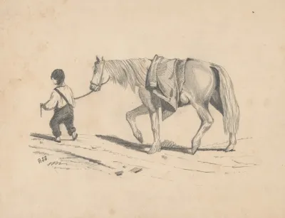 Pencil Exercise No 4 Boy Leading Horse