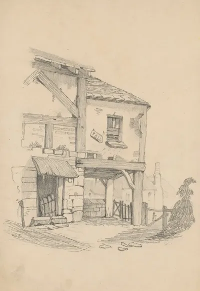 Pencil Exercise No 6 Rustic Half Timbered Toll House