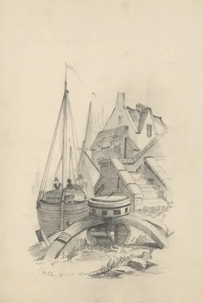 Pencil Exercise No 8 Sailboat And Waterfront