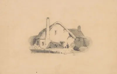 Pencil Exercise No 9 Thatched Roof House