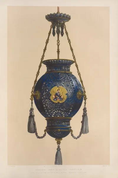 Pendant Lamp In Sevres Porcelain