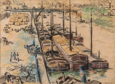 Peniches Sur La Seine A Paris