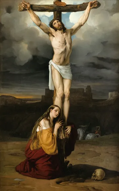 Penitent Magdalene At The Foot Of The Cross