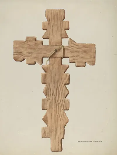 Penitente Cross Carved Wood