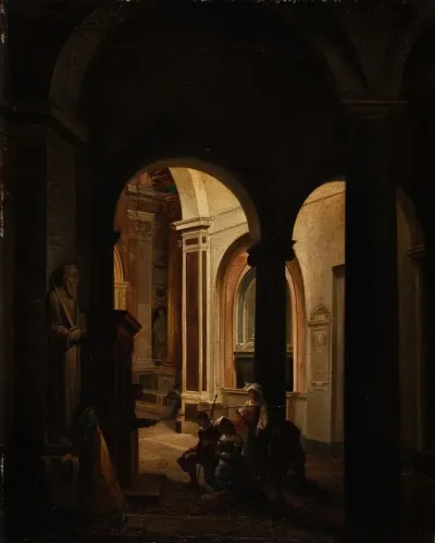 Penitents In A Roman Church