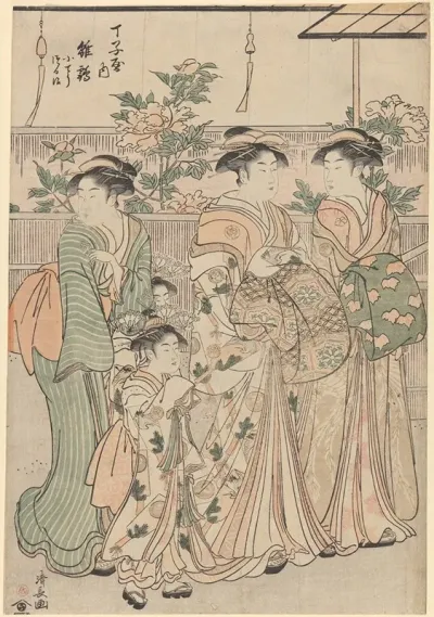 Peonies On Nakanocho Street In Yoshiwara Gay Quarters Nakanocho No Botan 2