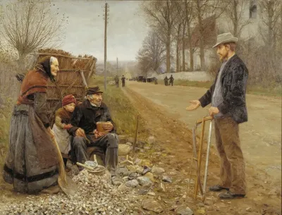 People By A Road