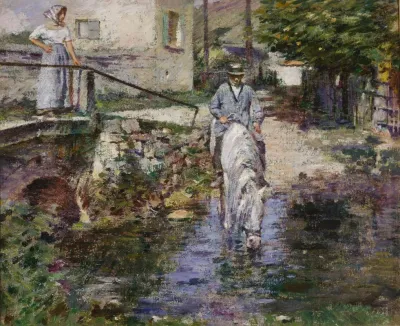 Pere Trognon And His Daughter At The Bridge