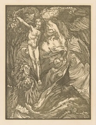 Perseus En Het Zeemonster Perseus En De Draak Druk Op Hollandsch Papier