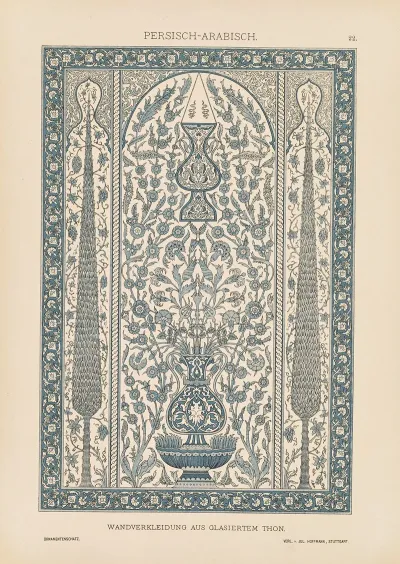 Persisch Arabisch Wandverkleidung Aus Glasiertem Thon