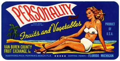 Personality Brand Fruits And Vegetables Label