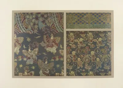 Personnages Oiseaux Sur Fond De Palmiers