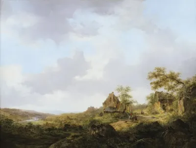 Personnages Sur Un Chemin De Campagne