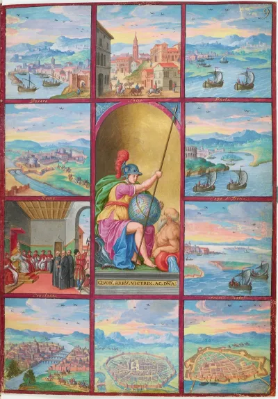 Personnification De La Rome Antique Entouree De Dix Tableaux