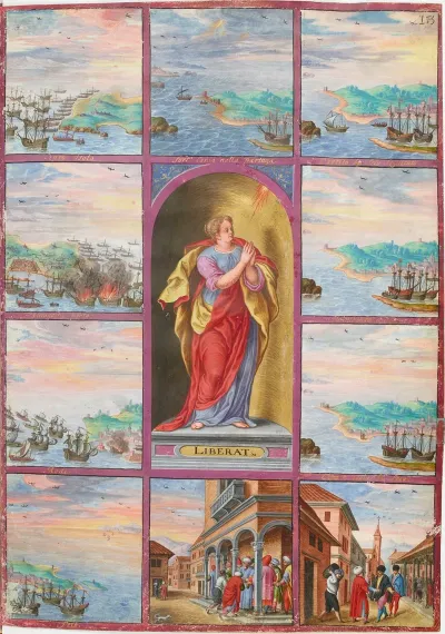 Personnification De La Sincerite Et Fidelite De Magius Entouree De Dix Tableaux