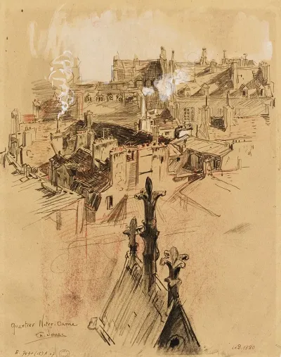 Perspective De Toits Dans Le Quartier De Notre Dame