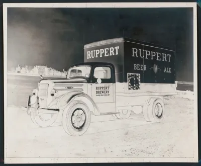 Perspective Drawing Of Painted Design Of Mack Delivery Truck Ruppert Beer Ale