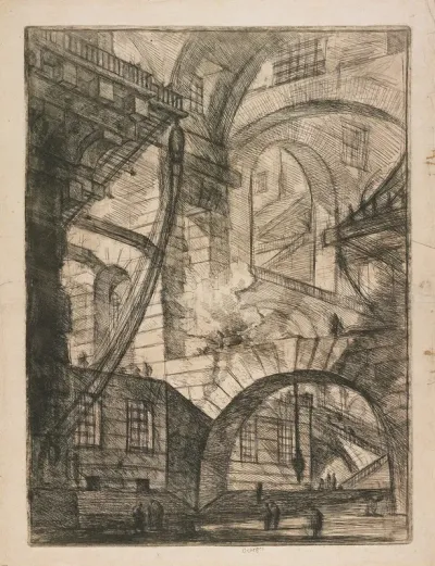 Perspective Of Arches With A Smoking Fire Plate 6 From Carceri Dinvenzione