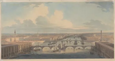 Perspective Sketch Illustrating A Design On The Improvement Of The Port Of London