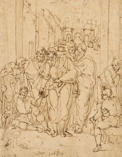 Peter And John Healing A Cripple At The Gate Of The Temple