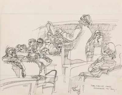 Peter E Fleming Jr Defense Attorney For John Mitchell Standing Before The Jury Reading Documents During The United States V John Mitchell And Maurice Stans Trial