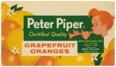 Peter Piper Grapefruit And Oranges Label