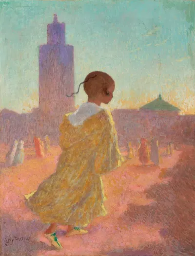 Petit Enfant Dans La Cour Dune Mosquee