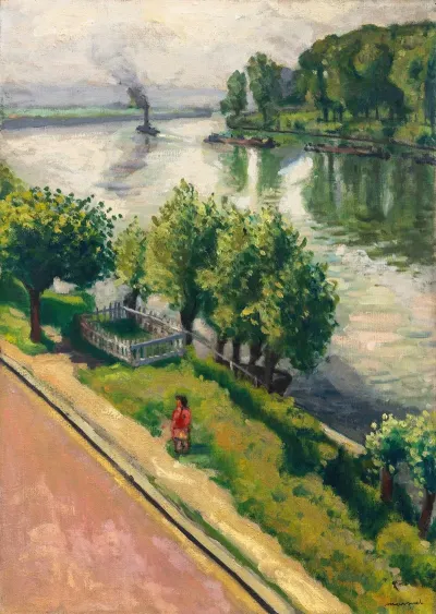 Petite Fille Au Bord De Leau La Frette