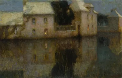 Petite Ville Sur La Riviere Neige