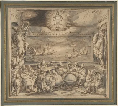 Petrus Plancius Instructing Students In The Science Of Navigation
