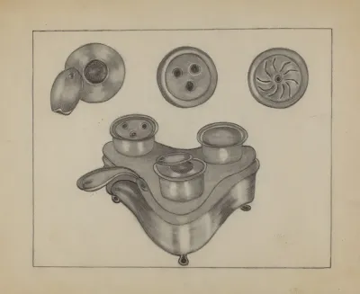 Pewter Desk Set