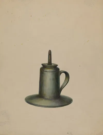 Pewter Oil Lamp