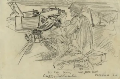 Pfc John H Minihan Rockford Ill 30 Cal Heavy Water Cooled Gunner