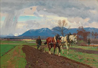 Pflugender Bauer 3